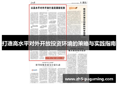 打造高水平对外开放投资环境的策略与实践指南
